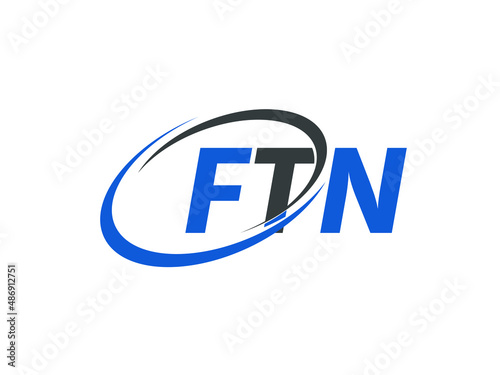 FTN letter creative modern elegant swoosh logo design