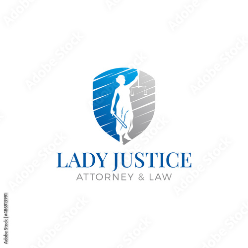 lady justice logo, law firm logo design vector illustration