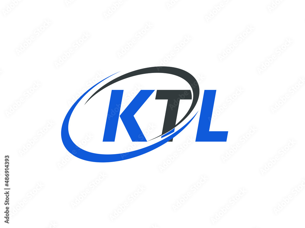 KTL letter creative modern elegant swoosh logo design
