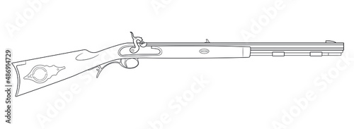 Illustration of Traditional Hawken flintlock rifle