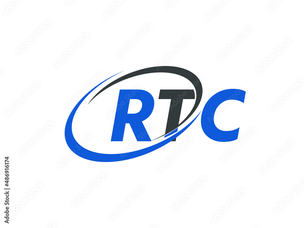 RTC letter creative modern elegant swoosh logo design RTC letter creative modern elegant swoosh logo design