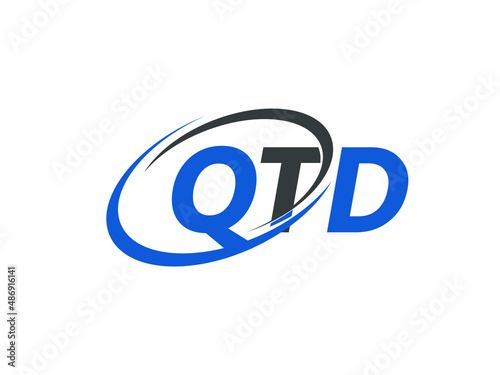 QTD letter creative modern elegant swoosh logo design