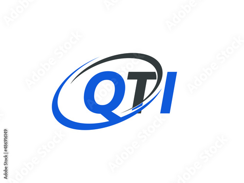 QTI letter creative modern elegant swoosh logo design