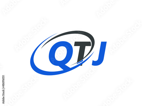 QTJ letter creative modern elegant swoosh logo design