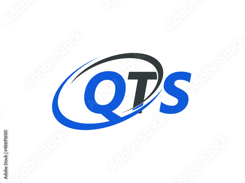 QTS letter creative modern elegant swoosh logo design