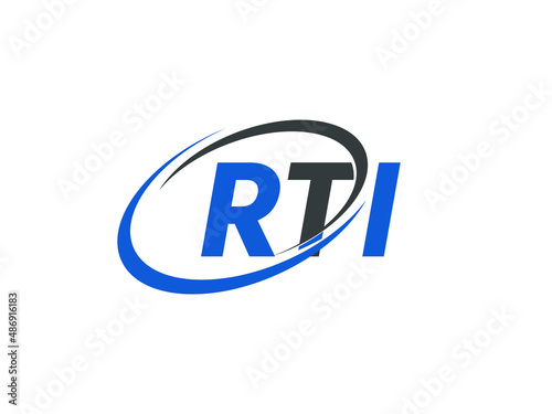 RTI letter creative modern elegant swoosh logo design