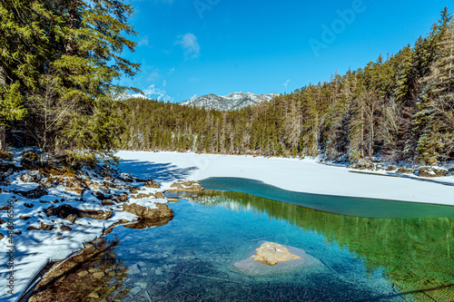 Panorama Image of Eibsee during winter