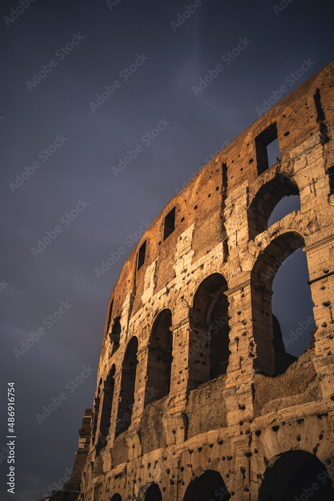 Abstract shot of the Colosseum in Rome