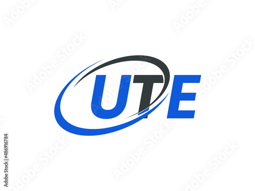 UTE letter creative modern elegant swoosh logo design