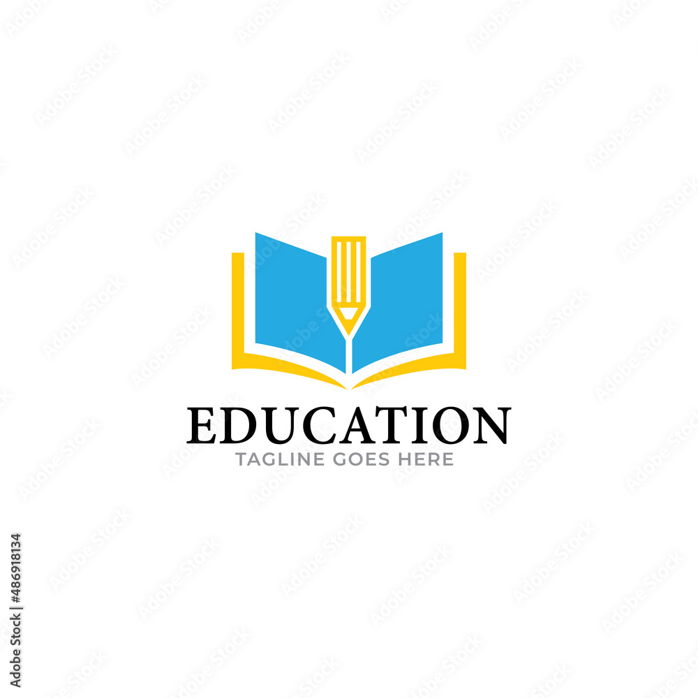 Online education logo template. Distance learning vector design. Computer monitor and open book illustration Online education logo template. Distance learning vector design. Computer monitor and open book illustration