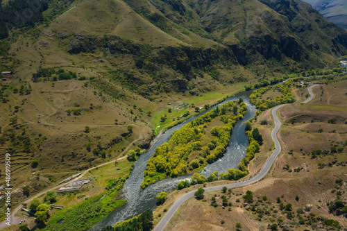 Billede på lærred The valley of the Kura River near the cave monastery in Vardzia in Georgia