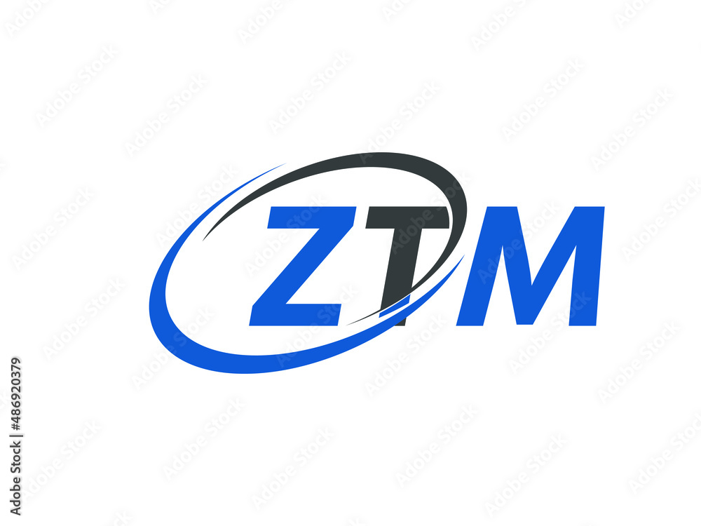 ZTM letter creative modern elegant swoosh logo design