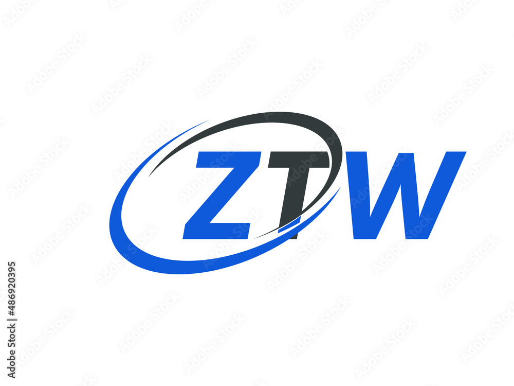 ZTW letter creative modern elegant swoosh logo design