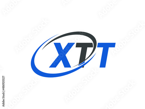 XTT letter creative modern elegant swoosh logo design