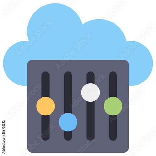 An editable design icon of cloud equalizer

