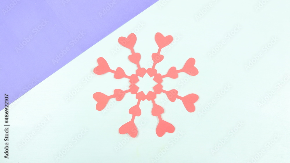 Pink Heart Snowflake - Valentine Wall Decoration Craft
