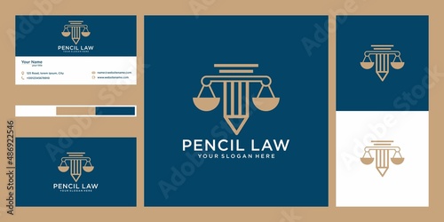 pencil with law logo design