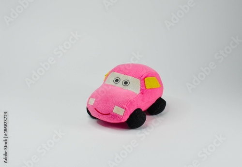 plush toy car on a white background