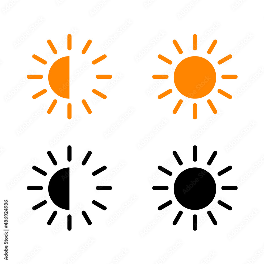brightness contrast vector icon. brightness contrast vector icon.