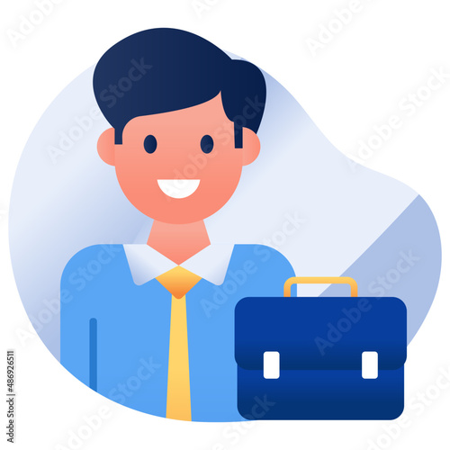 Flat design icon of businessman

