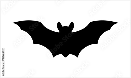 Stencil bat isolated. Hand drawn art. Halloween symbol. Animal vector stock illustration. EPS 10