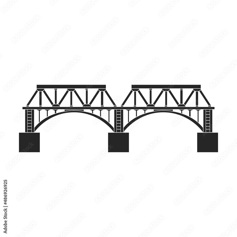 Obraz premium Bridge vector icon.Black vector icon isolated on white background bridge.