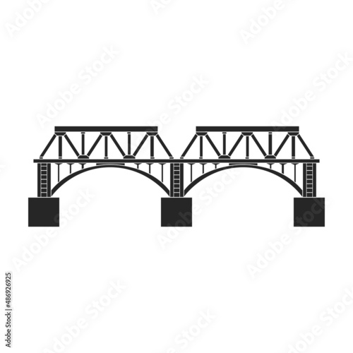 Bridge vector icon.Black vector icon isolated on white background bridge.