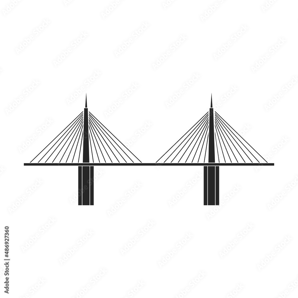 Obraz premium Bridge vector icon.Black vector icon isolated on white background bridge.
