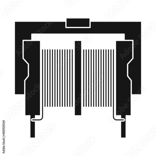 Vector design of coil and steel sign. Graphic of coil and flexible vector icon for stock.