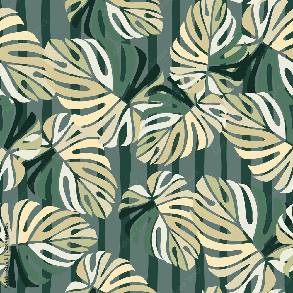 Tropical leaves seamless pattern. Monstera leaf background. Tropical leaves seamless pattern. Monstera leaf background.