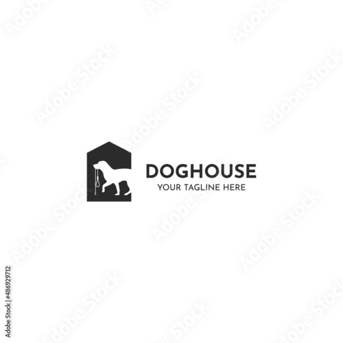 Abstract dog house logo icon vector design template