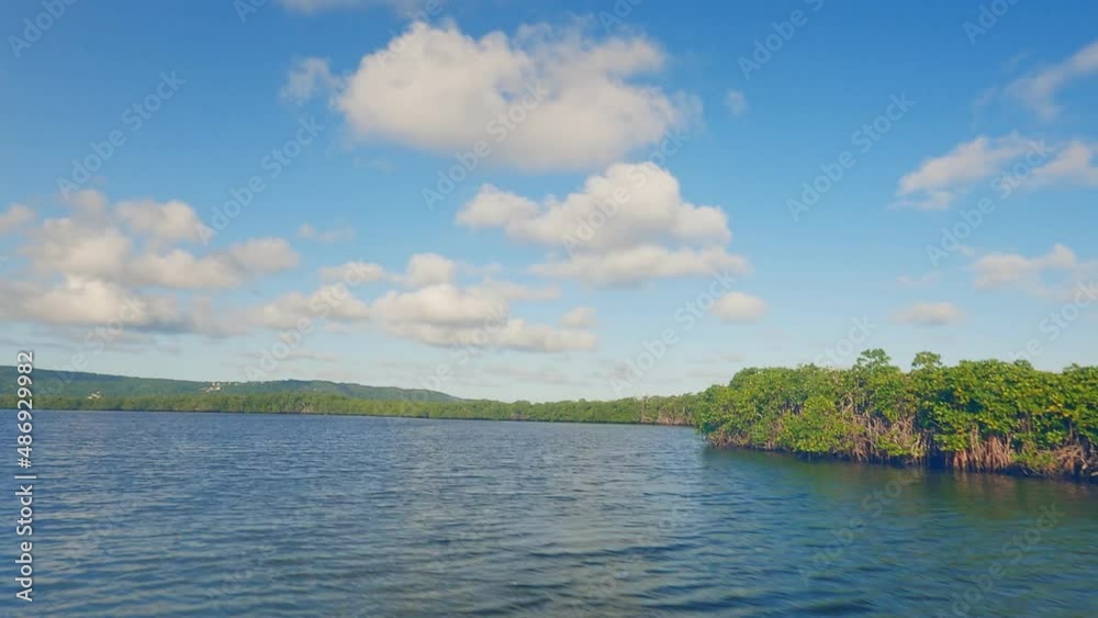 Navigating through mangrove forests and shallow turquoise waters in Morrocoy National Park, Venezuela. Navigating through mangrove forests and shallow turquoise waters in Morrocoy National Park, Venezuela.