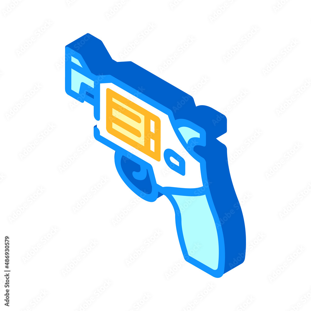 revolver gun isometric icon vector. revolver gun sign. isolated symbol illustration