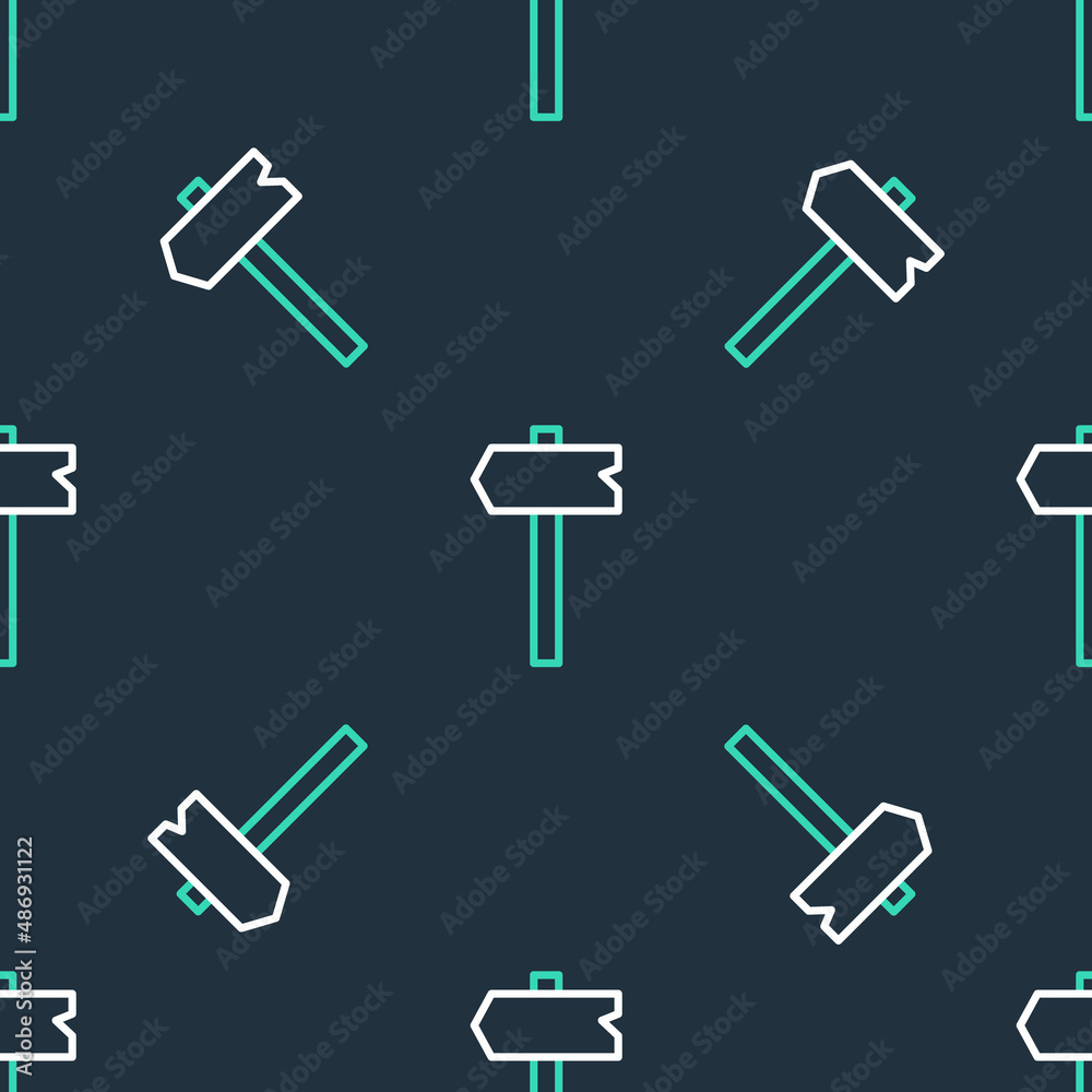 Line Road traffic sign. Signpost icon isolated seamless pattern on black background. Pointer symbol. Isolated street information sign. Direction sign. Vector Line Road traffic sign. Signpost icon isolated seamless pattern on black background. Pointer symbol. Isolated street information sign. Direction sign. Vector