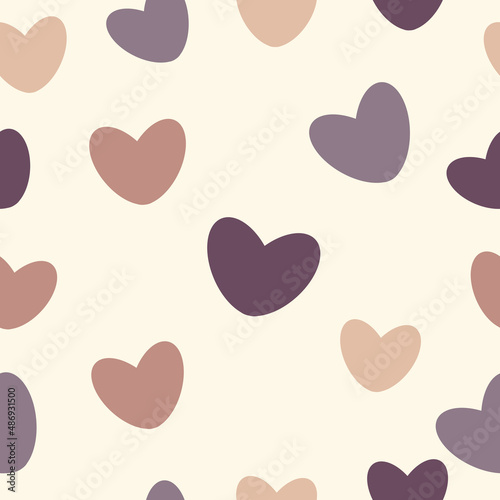 seamless pattern hearts love gentle pastel colors