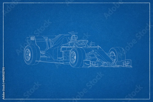 3d illustration of an F1 car. photo