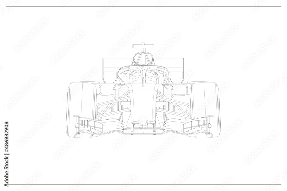 Fototapeta premium 3d illustration of an F1 car.