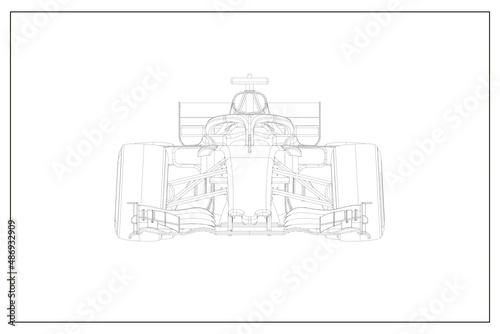 3d illustration of an F1 car.