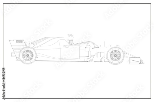 3d illustration of an F1 car.