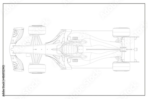 3d illustration of an F1 car. photo