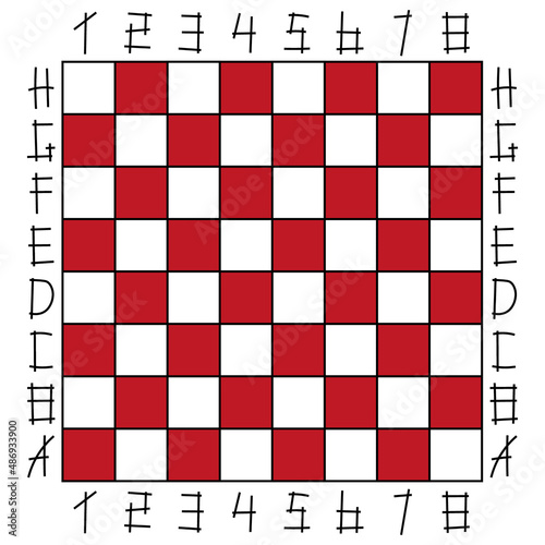 A board in a cage for playing chess and draughts. Vector illustration can be used as a web background, as a map and poster.