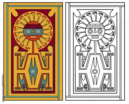 Hopi style design of a deity