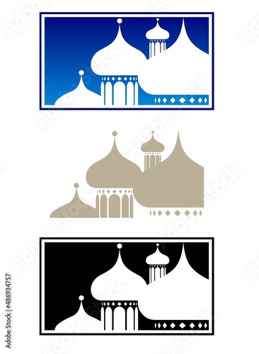 Onion domes such as those found in the Middle East and parts of Asia.  With bonus inverse and black only versions.