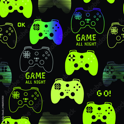 abstract, backdrop, background, bright, color, colorful, computer, console, control, controller, cute, device, doodle, drawing, electronic, element, entertainment, fabric, fabric pattern, fashion, gam