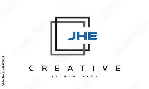 JHE creative square frame three letters logo photo