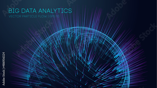Big Data Technology vector illustration. Abstract blurred data business colored mesh.
