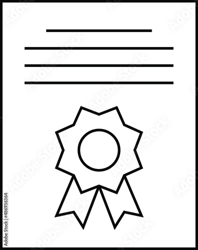 Patented icon. Registered intellectual property, patent license certificate submission. Vector on isolated white background.
