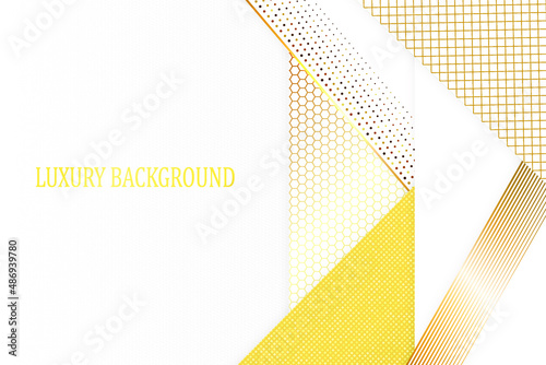 White and gold luxury background. Vector illustration.