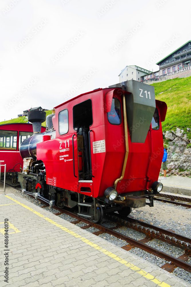 The Schafberg Railway train is a gauge cog railway in Upper Austria and Salzburg. Schafberg train leading from St Wolfgang im Salzkammergut to the Schafberg.