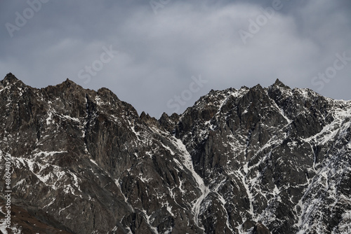 Beautiful winter mountains landscape. High snow covered rocks. © Inga Av